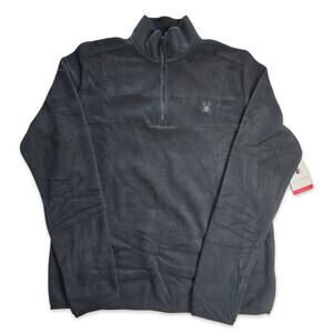 Spyder 1/4 Zip Fleece Pullover Jacket Black Mens Small NWT Logo Outdoor